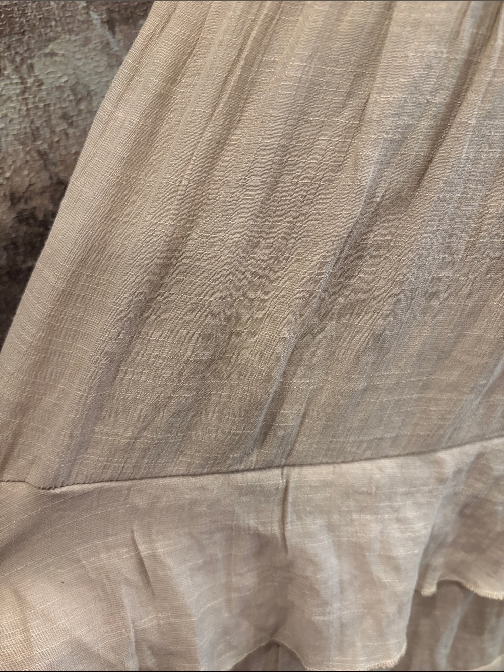 Sleeveless Beige Tiered Maxi Dress with Smocked Waist - Picture 3 of 8